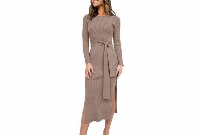 „Amazon ANRABESS“ moteriška 2023 m. rudens elegantiška megztinė suknelė