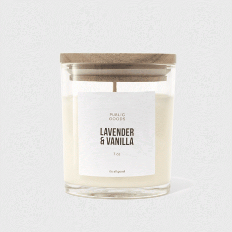 Viešųjų prekių levandų ir vanilės sojų žvakė